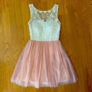 Delias Blush Gold sequined dress juniors small